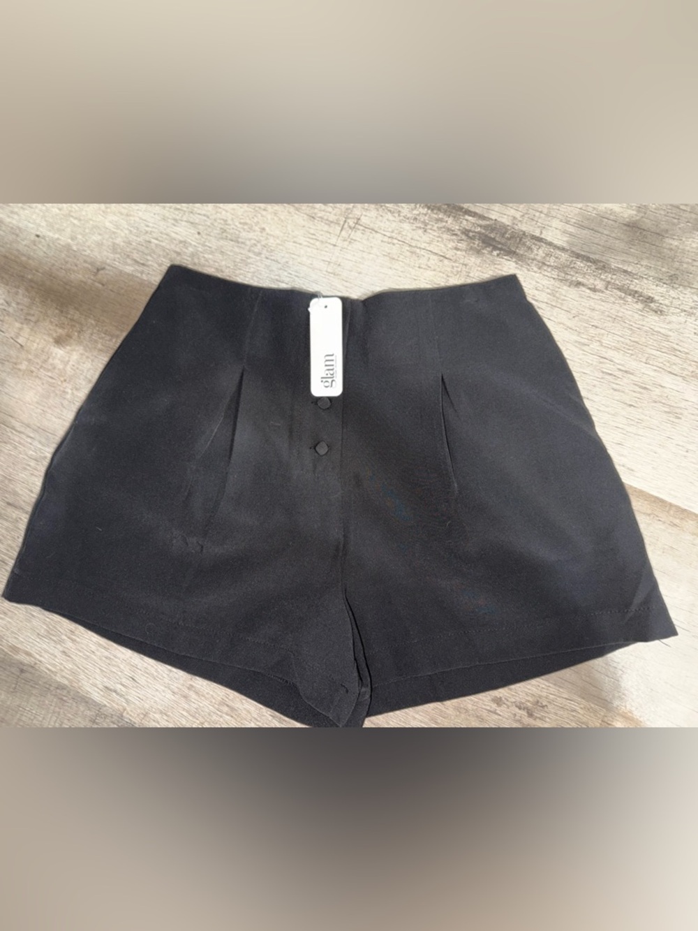 NWT glam Black High-Waist Tailored Shorts